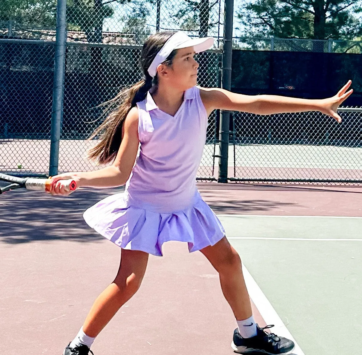 #Pansies in Paris Lavender Pleat Dress